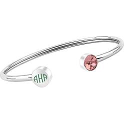 FAADBUK AKA Sorority Gift Alpha Alpha Kappa Paraphernalia Pink Zircon and Green AKA Bracelet Sorority Graduation Jewelry for Women Girls