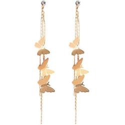 Miweel Butterfly Stud Earrings Tassel Bar Drop 14k Rose Gold Plated Chain Dangle Cute Earring Jewelry …