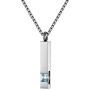 Silver Square Zircon Bar Cremation Urn Necklace for Ashes Memorial Pendant stainless steel Jewelry