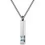 Silver Square Zircon Bar Cremation Urn Necklace for Ashes Memorial Pendant stainless steel Jewelry