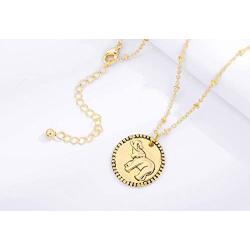 Ascona Lucky Elephant Necklaces 18K Gold/Silver Elephant Pendant Disc Necklace for Women Girls Christmas Mothers Day Gifts