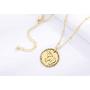 Ascona Lucky Elephant Necklaces 18K Gold/Silver Elephant Pendant Disc Necklace for Women Girls Christmas Mothers Day Gifts