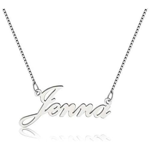 Lutilo 925 Sterling Sliver Custom Name Necklace Personalized Initial Necklaces Pendant Jewelry Gift for Her