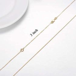 14K Yellow Gold 2'' 3'' 4'' Necklace Chain Extender, Dainty Durable Strong Removable Chain Extender for Gold Necklace Bracelet Jewelry