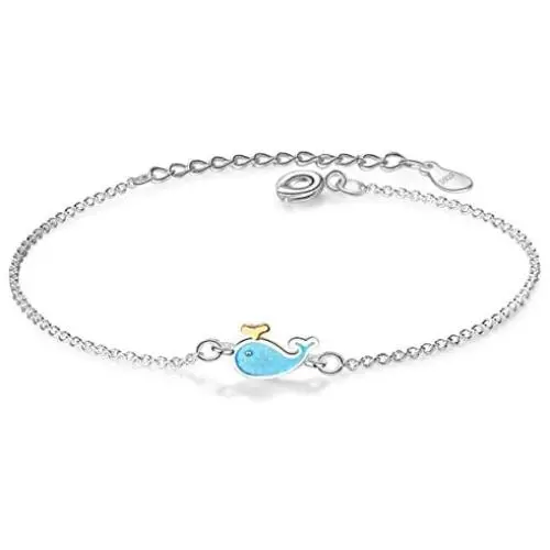 AUDREY RYAN Blue Whale Necklace or Bracelet Cute Jewelry for Women Girls AUDREY RYAN Blue Whale Necklace or Bracelet Cute Jewelry for Women Girls