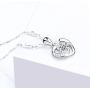 Ccino Silver Jewelry Set for Women, 925 Sterling Silver Stud Earrings, Silver Love Pendant Necklace with White/Purple/Blue Cubic Zirconia for Girlfriend Mother, Best Gift, Come with Jewelry Box