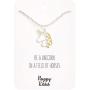 Happy Kisses Unicorn Necklace – Unicorn Pendant – Gold & Silver – Message Card - Kids & Women