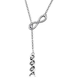 FUTOP Science Gift Biologist Science Jewelry DNA Microscope Lariat Y Necklace Necklace Gift for Scientists, Chemists