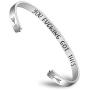 Inspirational Jewelry for Women Cuff Bangle Bracelets Stainless Steel Gifts Engraved Message