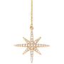Savlano 14K Gold Plated Cubic Zirconia Round Cut Starburst 18 Inches Pendant Chain Necklace for Women & Girls