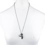 LUX ACCESSORIES Burnish SilverTone were All Mad Here Mad Hatter Pendant Necklace