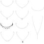 Finrezio 10 PCS Choker Necklace for Women Girls Dainty Gold Silver Plated Chain Heart Pearl Bar Bead Necklaces Set