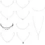 Finrezio 10 PCS Choker Necklace for Women Girls Dainty Gold Silver Plated Chain Heart Pearl Bar Bead Necklaces Set