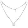 KIERA VENEZIA Sterling Silver Double Strand Necklace with Hollow Butterfly Pendant KIERA VENEZIA Sterling Silver Double Strand Necklace with Hollow Butterfly Pendant
