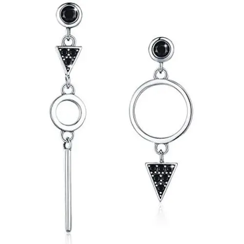 SIMPLOVE 925 Sterling Silver Triangle Vertical Bar Dangle Earrings for Women Asymmetrical Girl’s Gift Jewelry SIMPLOVE 925 Sterling Silver Triangle Vertical Bar Dangle Earrings for Women Asymmetrical Girl’s Gift Jewelry