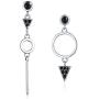 SIMPLOVE 925 Sterling Silver Triangle Vertical Bar Dangle Earrings for Women Asymmetrical Girl’s Gift Jewelry