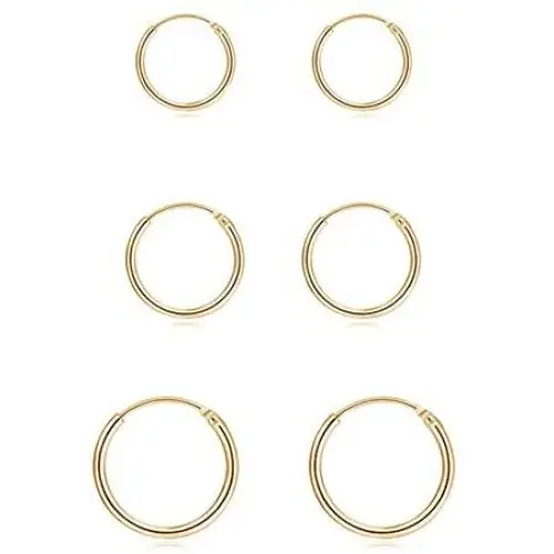 Silver Hoop Earrings for Women Men Girls- Cartilage Earring Endless Small Hoop Earrings Set,3 Pairs of Hypoallergenic 925 Sterling Silver Tragus Earrings Nose Lip Rings (8mm/10mm/12mm) Silver Hoop Earrings for Women Men Girls- Cartilage Earring Endless Small Hoop Earrings Set,3 Pairs of Hypoallergenic 925 Sterling Silver Tragus Earrings Nose Lip Rings (8mm/10mm/12mm)