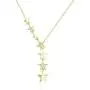 925 Sterling Silver Star Necklace, Rhodium Plated, 14K Gold Plated Cubic Zirconia (CZ) Star Y Necklaces for Women