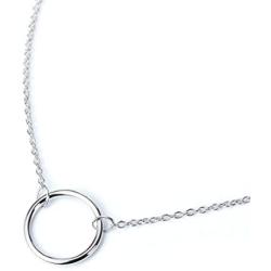 Open Circle Necklace in Yellow Gold, Rose Gold or Rhodium over 925 Sterling Silver
