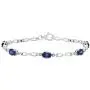 Dazzlingrock Collection 7X5 mm Oval Lab Created Blue Sapphire Ladies Tennis Bracelet with Diamond Accents, Sterling Silver Dazzlingrock Collection 7X5 mm Oval Lab Created Blue Sapphire Ladies Tennis Bracelet with Diamond Accents, Sterling Silver