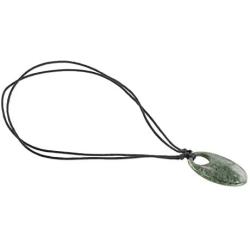 NOVICA Jade Pendant Necklace, 15.75'' Mayan Ellipse