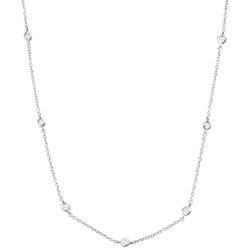 Silpada Allium Circular Station Necklace with Cubic Zirconias in Sterling Silver, 16'' + 2''