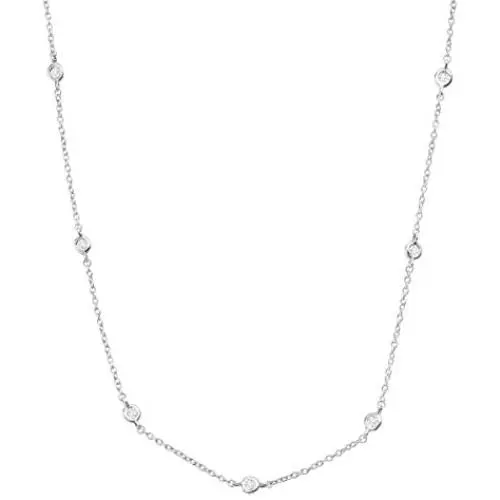 Silpada Allium Circular Station Necklace with Cubic Zirconias in Sterling Silver, 16'' + 2'' Silpada Allium Circular Station Necklace with Cubic Zirconias in Sterling Silver, 16'' + 2''