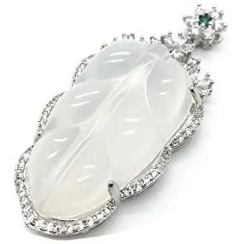 Sumray Natural ice Chalcedony Leaves Pendant Jade Necklace Pendant Jewelry Pendant for Man and Women Gifts Sumray Natural ice Chalcedony Leaves Pendant Jade Necklace Pendant Jewelry Pendant for Man and Women Gifts