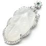 Sumray Natural ice Chalcedony Leaves Pendant Jade Necklace Pendant Jewelry Pendant for Man and Women Gifts