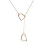 YFN Horse Gift Jewelry 925 Sterling Silver Simple Double Horse Strirrup Lariat Necklace Horse Gift for Women Girls