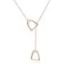 YFN Horse Gift Jewelry 925 Sterling Silver Simple Double Horse Strirrup Lariat Necklace Horse Gift for Women Girls