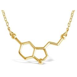 Rosa Vila Happiness Serotonin Molecule Necklace For Women, Happy Serotonin Necklace, Science Jewelry For Women, Ideal Necklaces For Teacher, Professor, Chemistry Grad, And Science Lovers