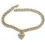TFJ Women Fashion Jewelry Boot Bracelet Gold Metal Chain Links Shoe Bling Love Heart Charm