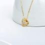 Blocaci 14K Yellow Gold Heart Pendant Necklaces for Women Girls Moissanite Pearl Necklaces Love Jewelry for Wife Daughter Mother, 16+1+1 Inch