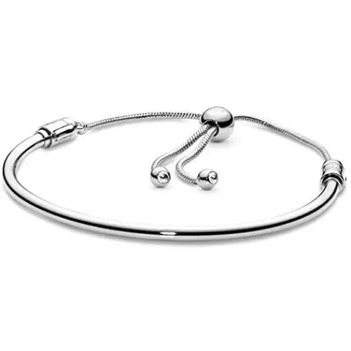 Pandora Jewelry Moments Slider Bangle Cubic Zirconia Bracelet in Sterling Silver Pandora Jewelry Moments Slider Bangle Cubic Zirconia Bracelet in Sterling Silver