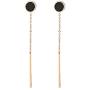 Blingsoul Vertical Drop Tiny Dot Earrings - Ear Line Gold Bar Stud Dangle Jewelry For Women