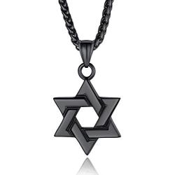 ChainsPro Magen David Star Pendant with Chain-55+5CM Adjustable, 316L Stainless Steel/Gold Plated (Send Gift Box)