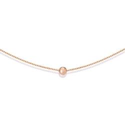 S.Leaf Sterling Silver Necklace Dainty Solid Bead Necklace Gold Necklaces for Women