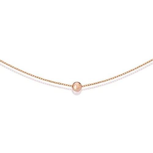 S.Leaf Sterling Silver Necklace Dainty Solid Bead Necklace Gold Necklaces for Women