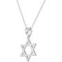 In Season Jewelry Rhodium Plated Plain Small Star of David Necklace Jewish Girls Kids Pendant 16''