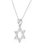 In Season Jewelry Rhodium Plated Plain Small Star of David Necklace Jewish Girls Kids Pendant 16''