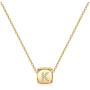 M MOOHAM Dainty Letter Initial Necklaces for Women Girls, Small Dice Pendant Initial Necklaces for Teen Girls Women, Simple Cute Letter Necklaces for Kids Toddler Girls Jewelry Gifts