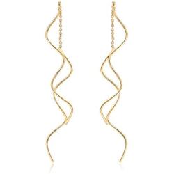 Acefeel Fresh Style Exquisite Threader Dangle Earrings Curve Twist Shape for Womens Gift E158