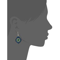 Miguel Ases Blue Gold Stone Lotus Earrings