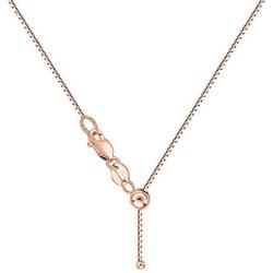 Verona Jewelers Sterling Silver Adjustable Box Chain Bolo Necklace| Sterling Silver Box Chain| 925 Sterling Silver Pendant Necklace | Adjust UP to 24 INCHES