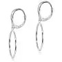 Sterling Silver Polished Frontal Hoop Circle Drop Dangle Leverback Earrings, 20mm or 30mm