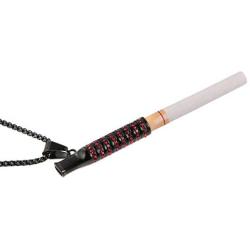 HZMAN Mens 18k Gold Plated Iced Out Cigarette Holder Stainless Steel CZ Pendant Hip Hop Necklace
