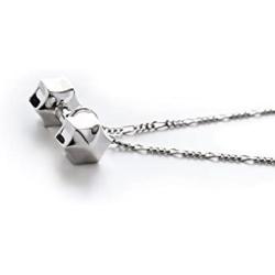 Fit Selection Star Dumbbell Necklace Sterling Silver Fitness Jewelry Barbell Charm Gym Pendant