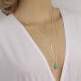 CanB Boho Turquoise Layered Necklaces Chain Pendant Jewelry for Women Girls (Silver)