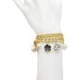 Fashion Jewelry MISASHA Logo Gold Tone Chain Inspired Charm Bracelet for Women